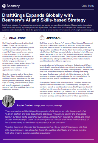 DraftKings Expands Globally with Beamery’s AI and Skills-based Strategy