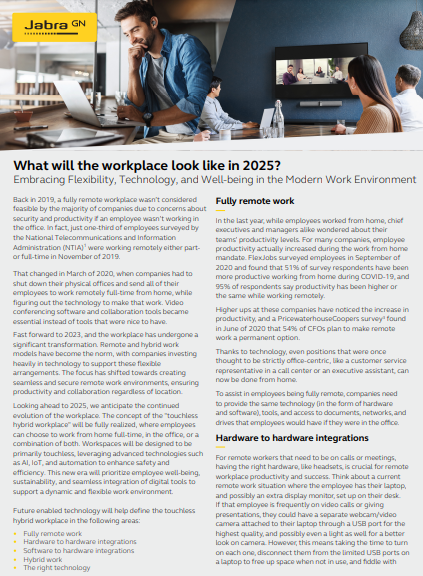 What will the workplace look like in 2025?