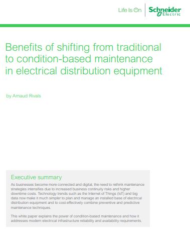 Benefits of shifting from traditional to condition-based maintenance in electrical distribution equipment